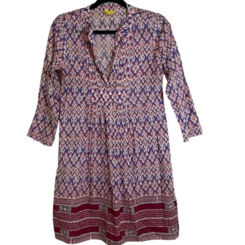 🟣 ROBERTA ROLLER RABBIT Printed Button Front Dress XS